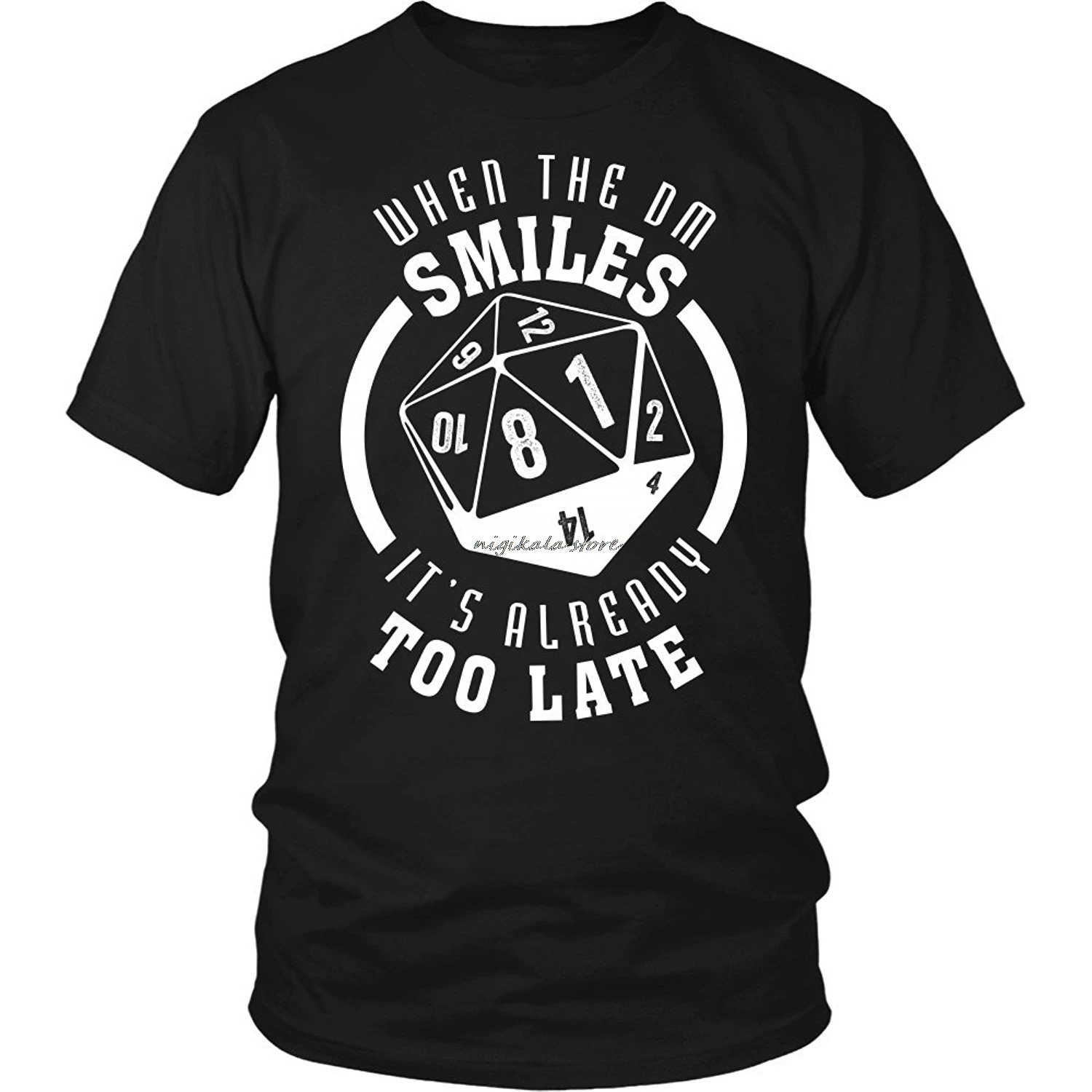 Черный Когда DM Smiles это уже слишком поздний подземелье и драконы DND D& D футболка футболки подарок больше размеров и цветов Топ Футболка - Цвет: Черный