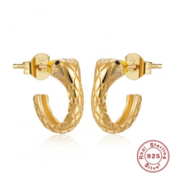 

CANNER Luxury Snake 925 Sterling Silver Stud Earrings For Women Zircon Piercing Earring Earings Jewelry pendientes free shipping