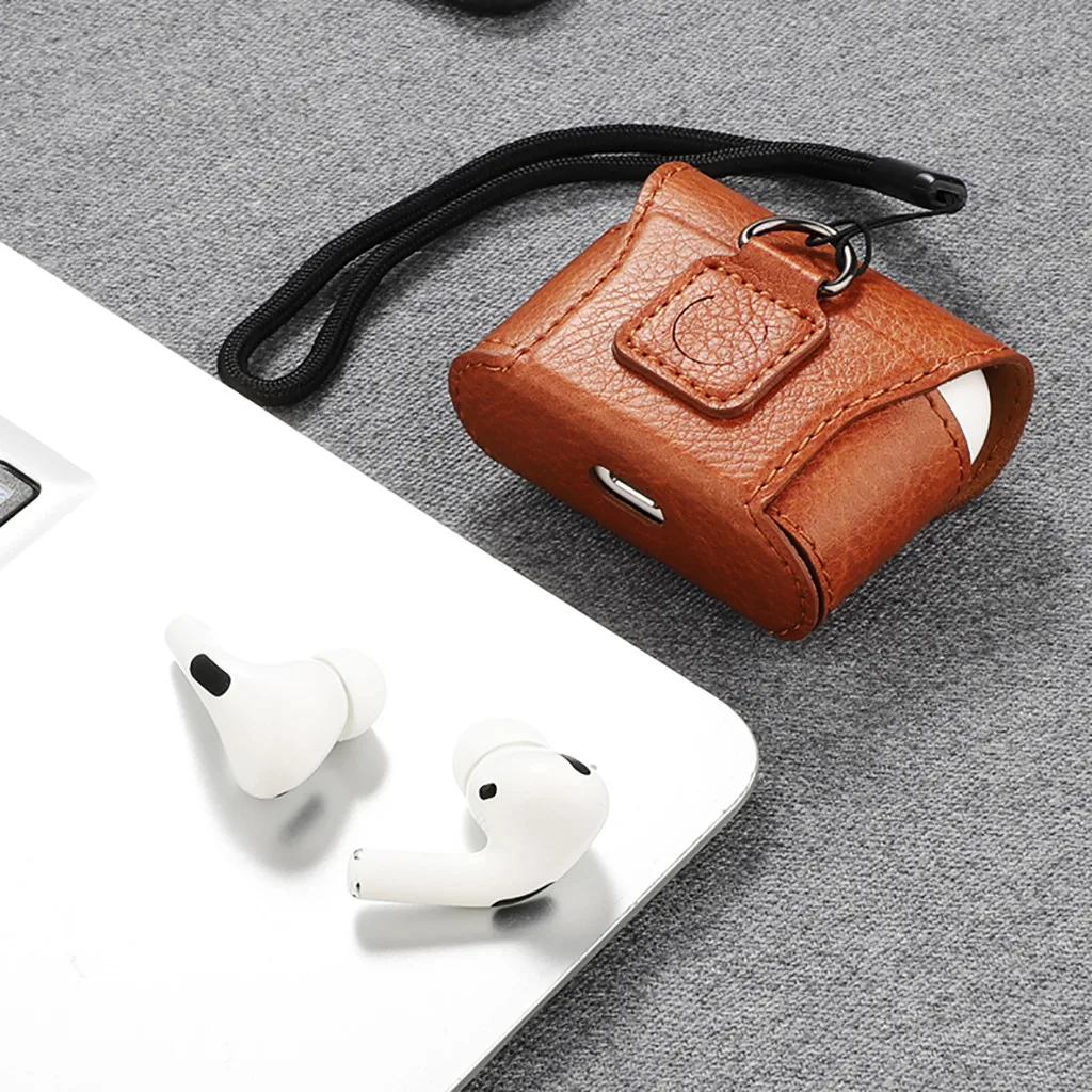 Для AirPods Pro Беспроводной чехол для наушников портативный чехол из натуральной кожи с защитой от грязи с кольцом-держателем чехол для наушников