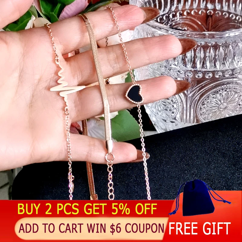 SINLEERY Stainless steel anklets Flower Bells Drop Rose Gold Color beach jewelry accessoire plage femme summer jewelry JL012 SSK - Image 2