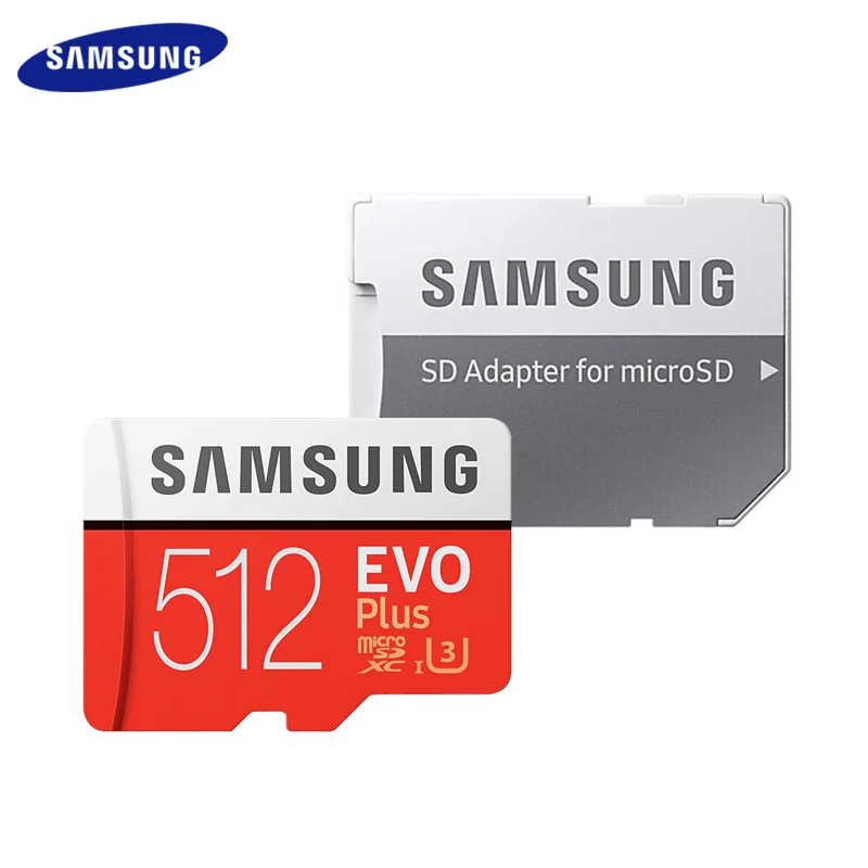 Original SAMSUNG EVO Plus 512GB Micro SD Card U3 Flash Cards SDXC Max 100MB/s TF Card 512gb Trans Flash Card Memory Card
