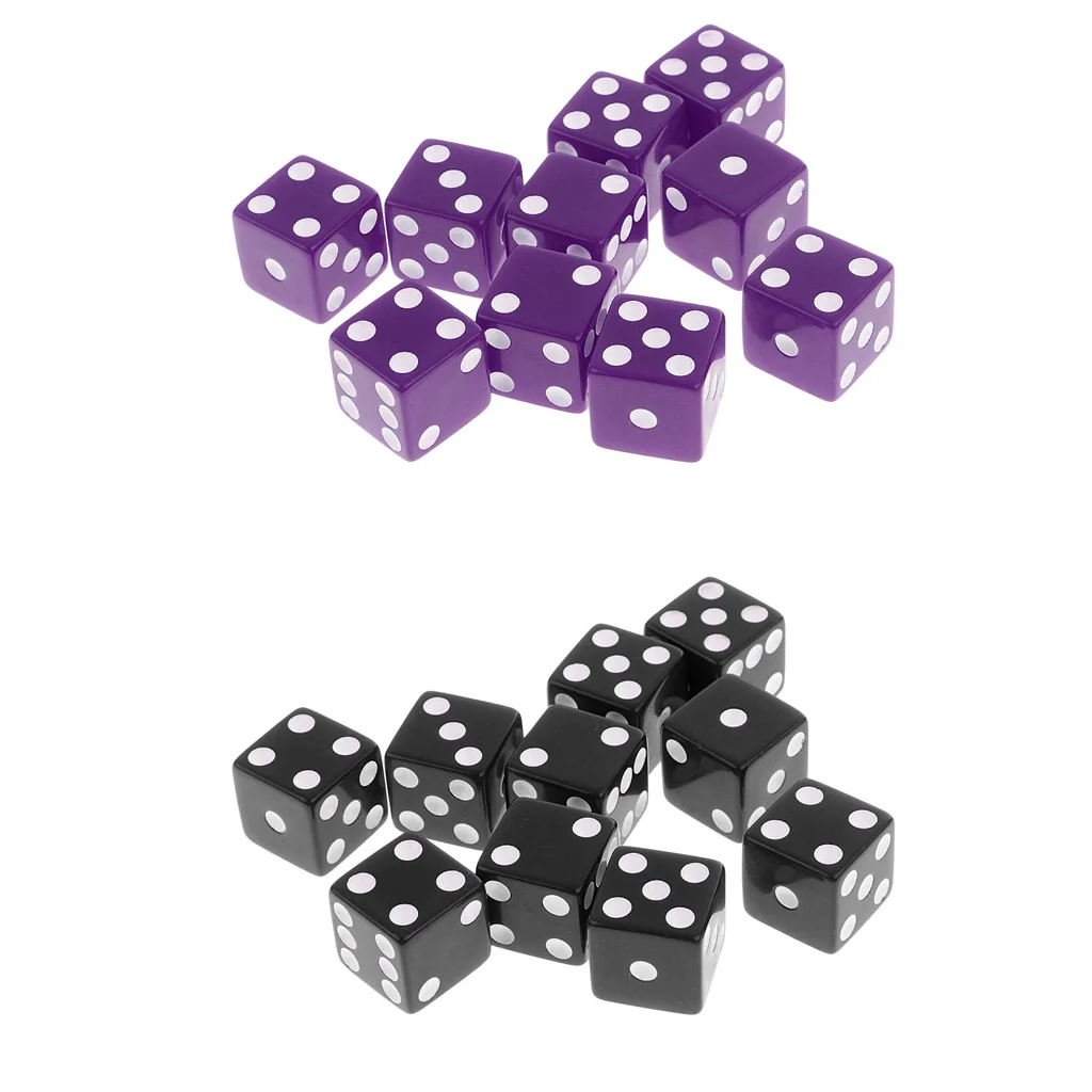 20x White Dotted Dice D6 Six Sided 16mm for MTG TRPG DND Table Board Games
