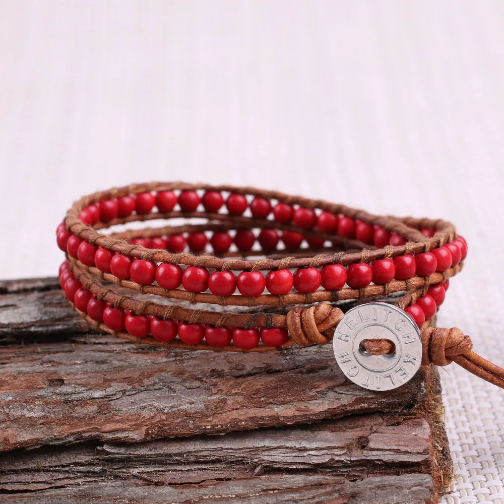 KELITCH Boho модные браслеты на запястье ювелирные изделия ручной работы очаровательные бисерные браслеты ювелирные изделия на кожаной веревочной цепочке регулируемые