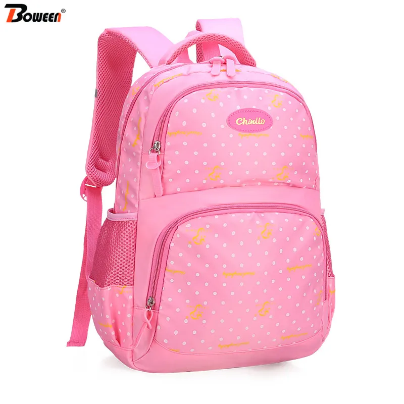 

Large Capacity Children School Bags for Girls Primary School Backpack Kids Child Nylon Waterproof Schoolbag Girl Bookbags Dots