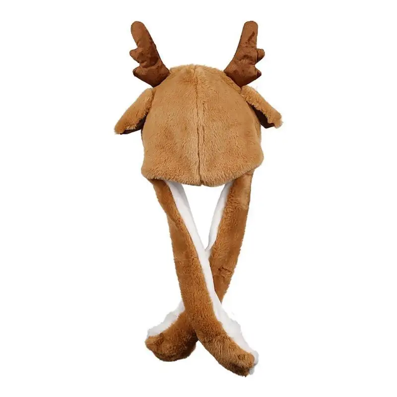 Santa Claus Up Down Moving Rabbit Hat Luminous Airbag Toy Hat Shake Move Ears Bunny Play Toy Gift for Girlfriend Children