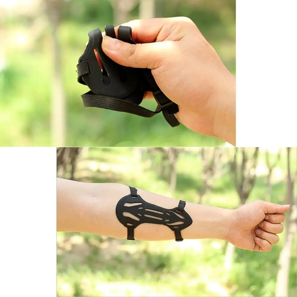 

Bow Archery Arrow Armguards Archery Arm Guard Protection Safe Strap Soft Rubber 2 Strap Shooting Target Forearm Protector