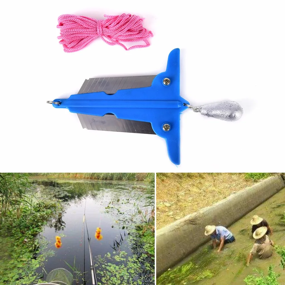

ZLinKJ 1 PCS 23*15cm Weed/Water Grass Removal Tools for fishing Small Mowing Sickle Knife For Fishing Bait Thrower