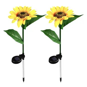 

2PCS Per Set Solar Sunflower Flower Lamp Lawn Light Ground Plug Decoration Use Lamp