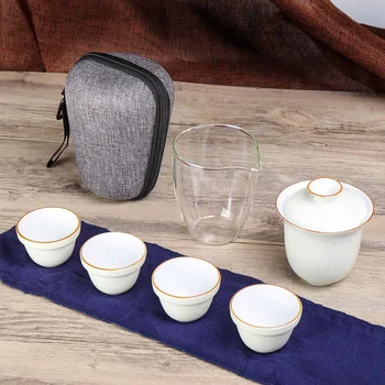 

Chinese Kung Fu Teaset Teapot Traveller Teaware Portable Ceramic Teaware Set With Bag Teaset Gaiwan Tea Cups Of Tea Ceremony