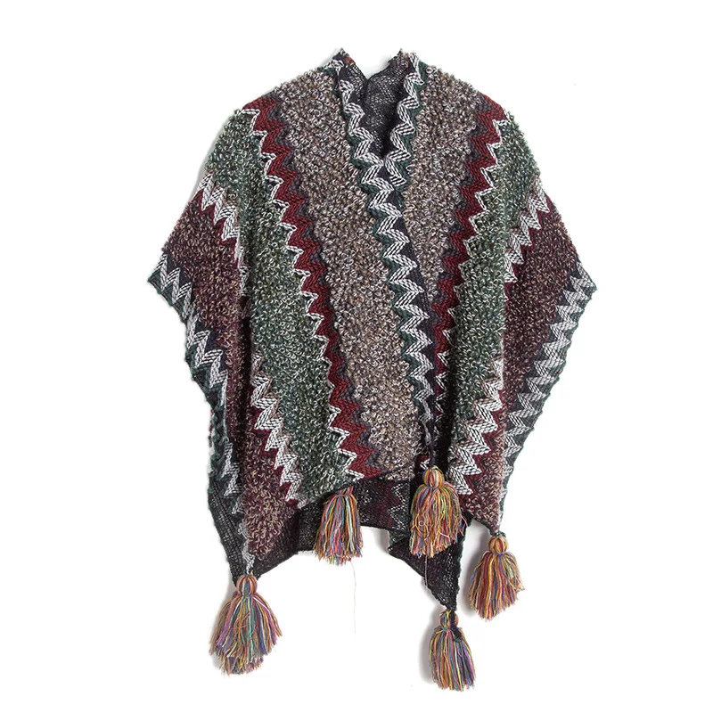 Poncho en laine vintage et très chaud  détails