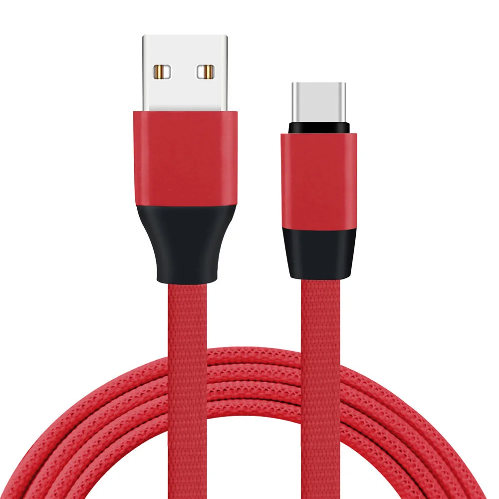 1 м USB3.1 type-c кабель для быстрой зарядки для samsung зарядный провод для huawei Плетеный Usb кабель для мобильного телефона Xiaomi - Цвет: RD