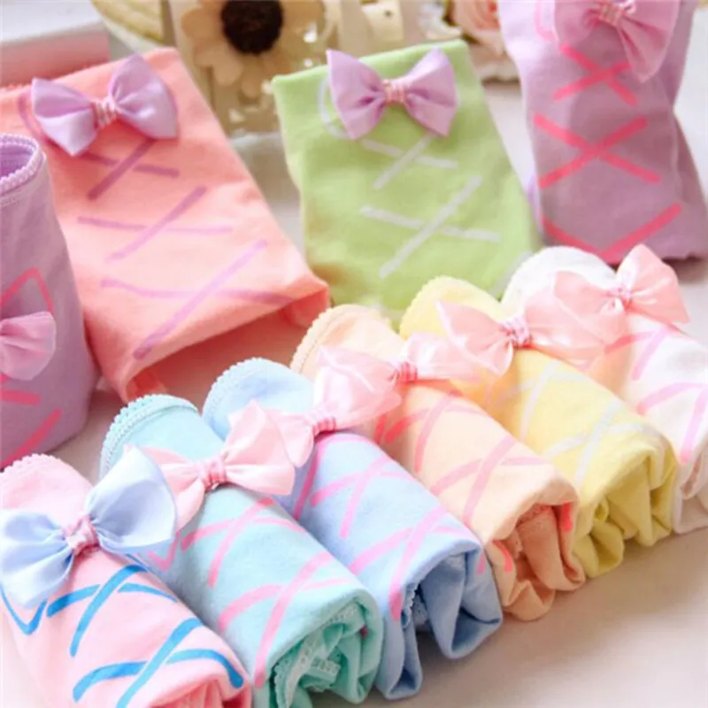 6 Fashion Cotton panties women's Children's Girls Underwear Kids shorts priefs Comfort Multi-color SQ-C035-6P