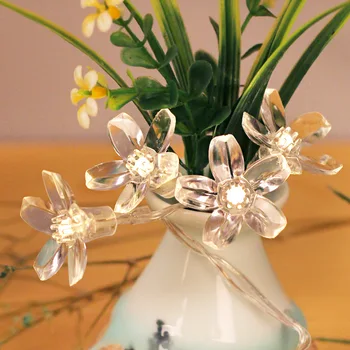 

Cherry Blossom LED Light Strings Decorative Lights Battery Remote Flowers Lantern Multicolors White Party Wedding Decoration