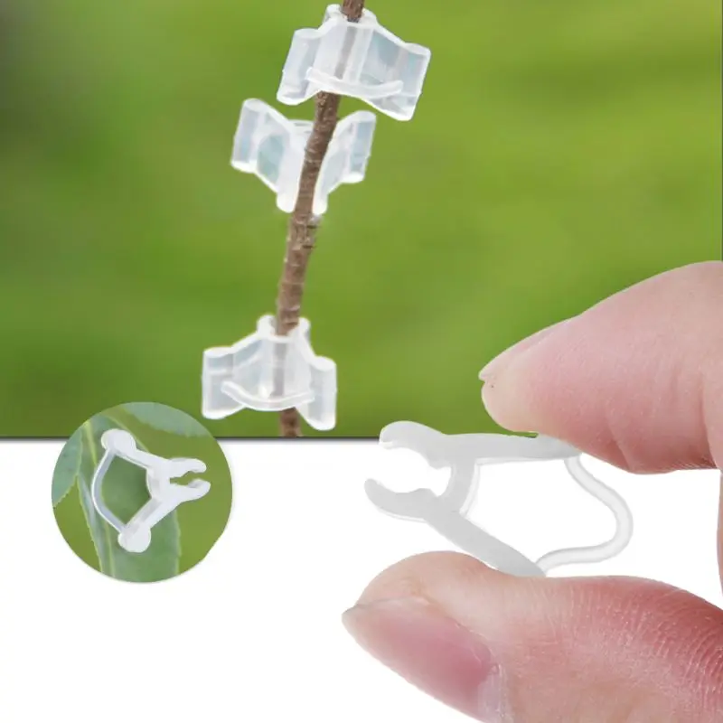 

100pcs Garden Flower Plant Vine Seedling Grafted Branches Clip Connector Fasteners Plastic Clips Garden Tool
