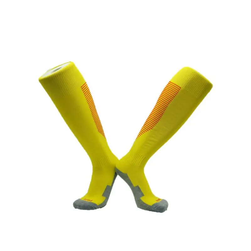 Лыжные носки профессиональные спортивные мужские и женские противоскользящие компрессионные Дышащие футбольные чулки для улицы MTB Велоспорт Бег Длинные - Цвет: yellow red
