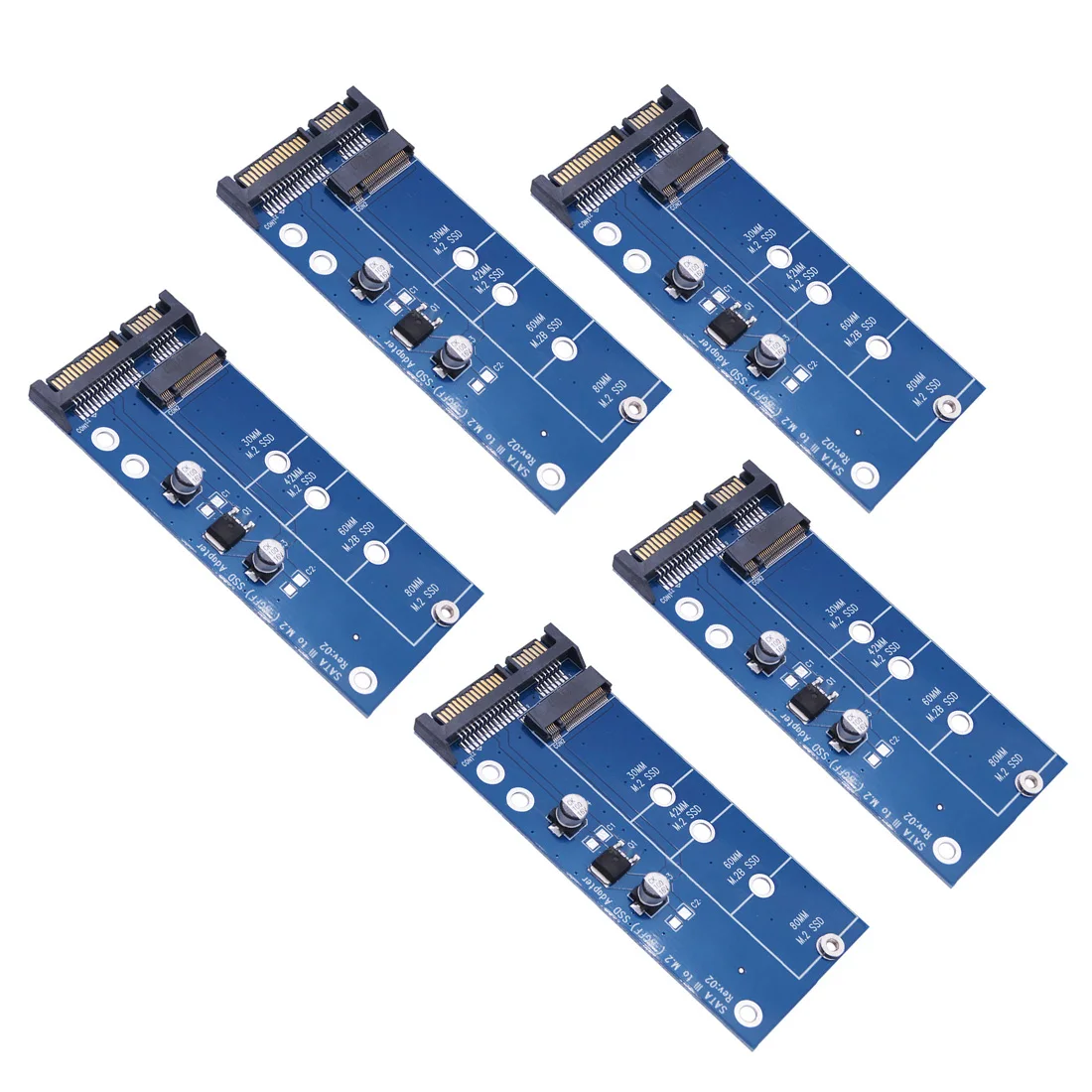 5 шт. Ngff(M2) Ssd до 2,5 дюймов Sata адаптер M.2 Ngff Ssd на Sata3 конвертировать карты 30/42/60/80 мм M.2 Ssd жесткий диск - Цвет: Синий