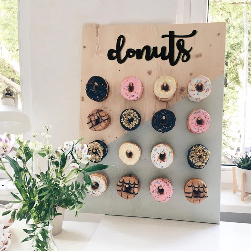 DIY Donut Wall Stand Doughnut Rack Wedding Birthday Party Decoration Kids Favor