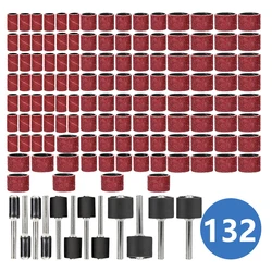 Sanding Drum Set with Mandrels and Bands - 102/132-Piece Accessory Kit (132pcs Set)