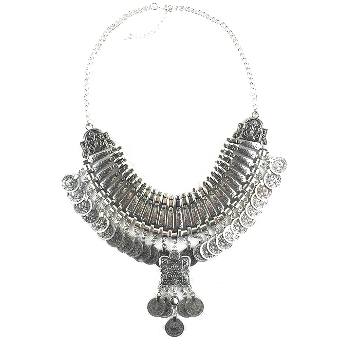 NAP1001 Колье с монетой и кулоном, винтажная Хрустальная инструкция Maxi Choker Collier, женские бохо, большие модные украшения для женщин, подарки - Окраска металла: NAP1001
