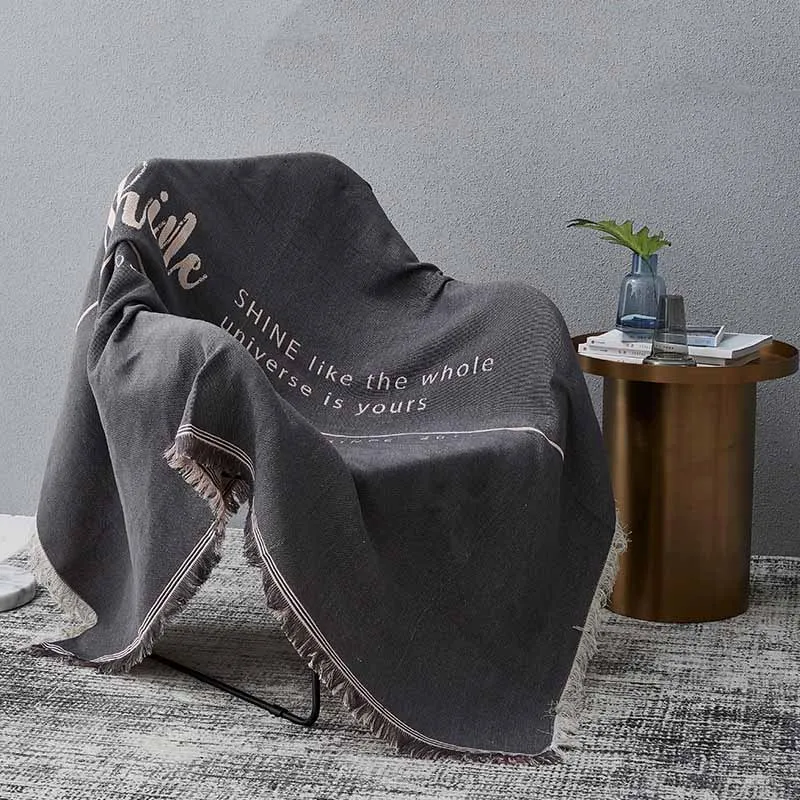 Современный многофункциональный диван полотенце диване покрытие противоскользящее тканевое зимнее покрывало трикотажное нитевое одеяло для кровати фото реквизит - Цвет: dark grey