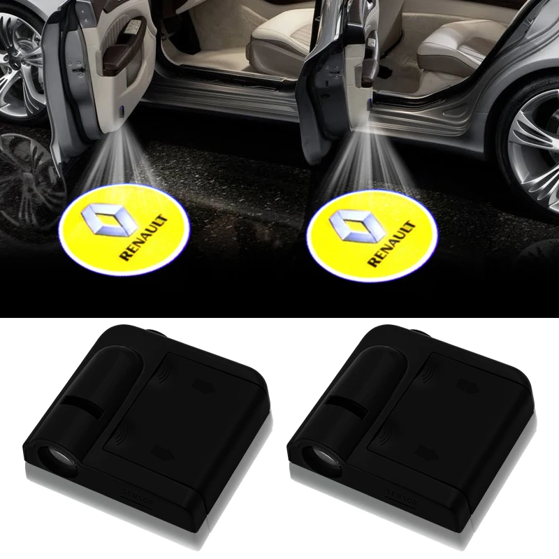 

2Pcs Wireless Led Car Door Welcome Laser Projector Ghost Shadow Lights For Renault Megane 2 3 Duster Logan Clio Laguna 2 Captur