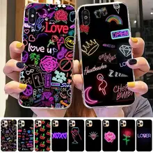 

Fluorescent small pattern font neon Phone Case for iphone 13 8 7 6 6S Plus X 5S SE 2020 XR 11 12 pro XS MAX