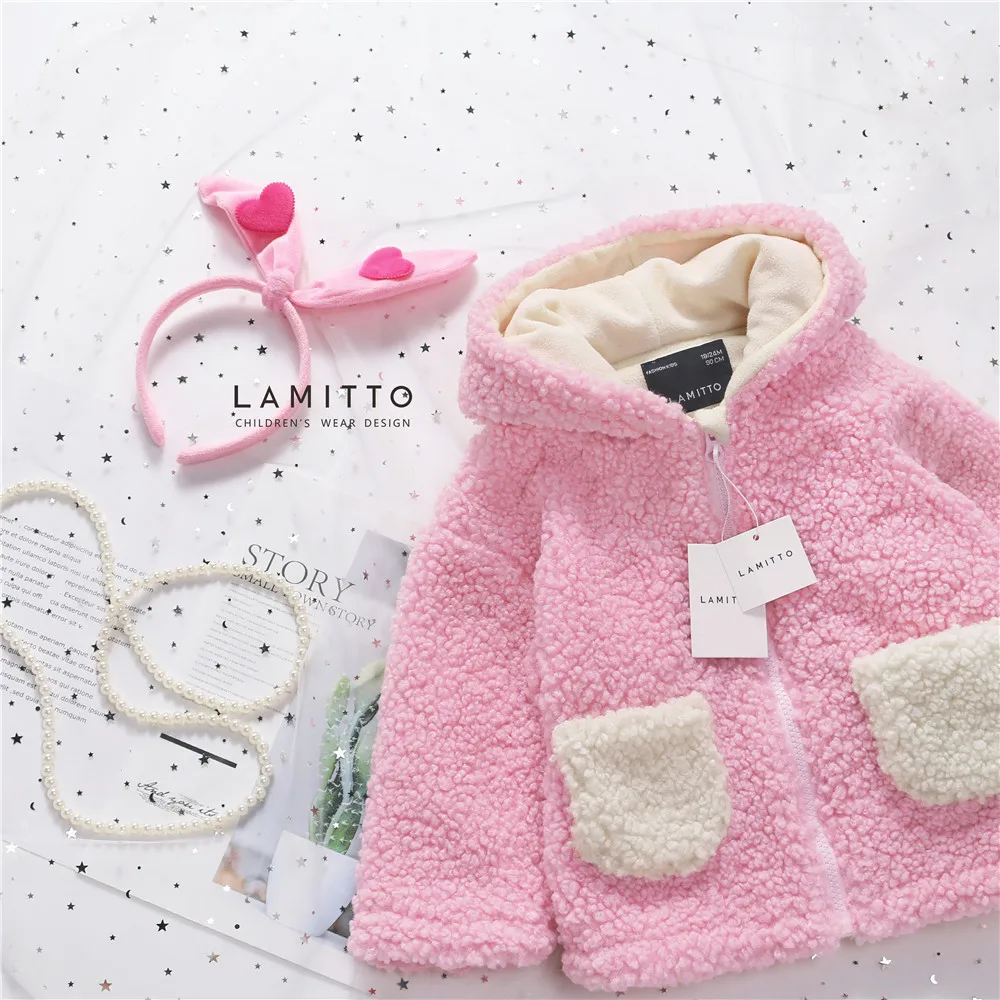Tonytaoaby/новое зимнее платье; детское платье для маленьких девочек; розовое бархатное теплое пальто принцессы с кроликом; детские пальто