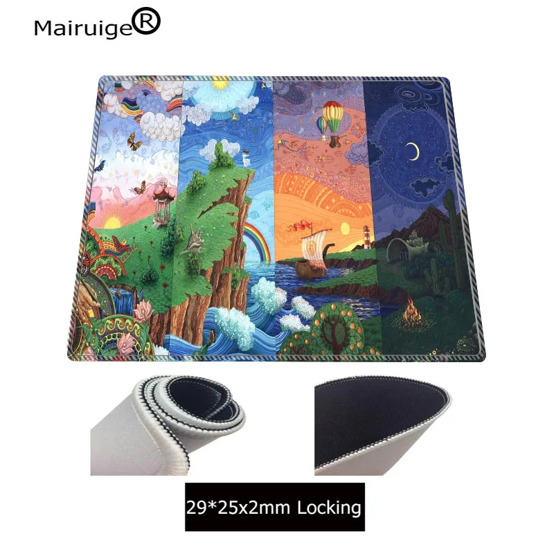  Natural Scenery Large Locking Edge Pad Laptop Mouse Notbook Computer Creative Rubber Mat Gaming Mou