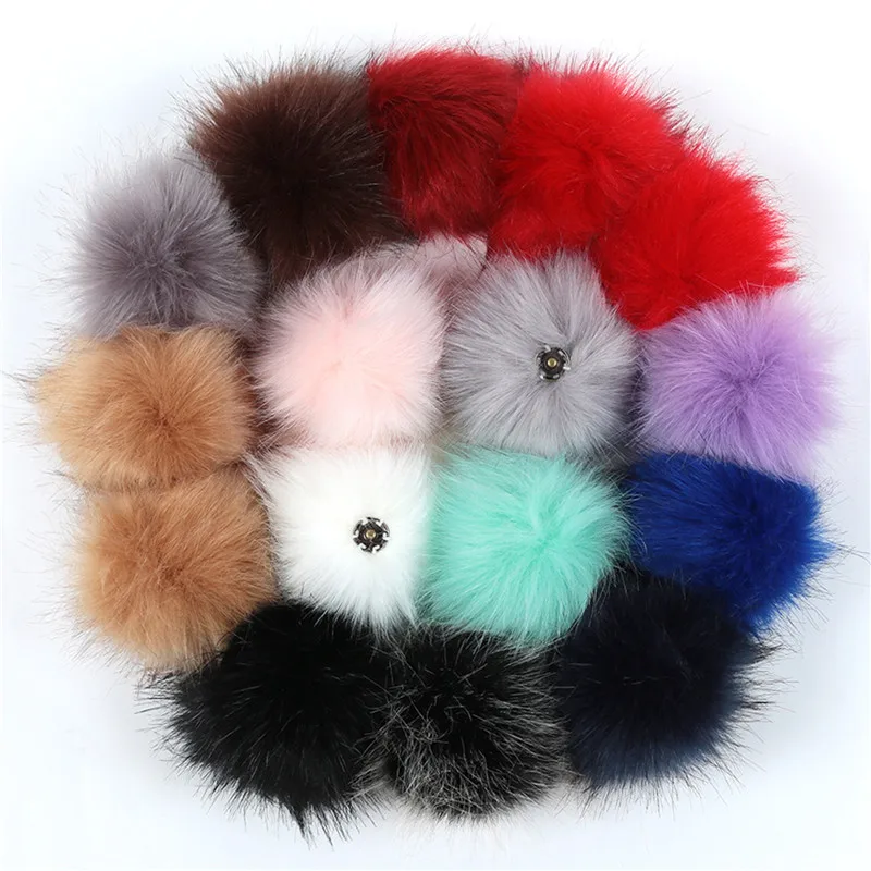 pçs pompom de pele falso hairball com banda de borracha snap button sapatos chapéus sacos fofo pom pom diy artesanato mão acessórios