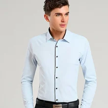 Мужские рубашки с длинным рукавом, однобортные, с отложным воротником, Умные повседневные рубашки, стирать и носить, приталенный, хлопок, высокое качество