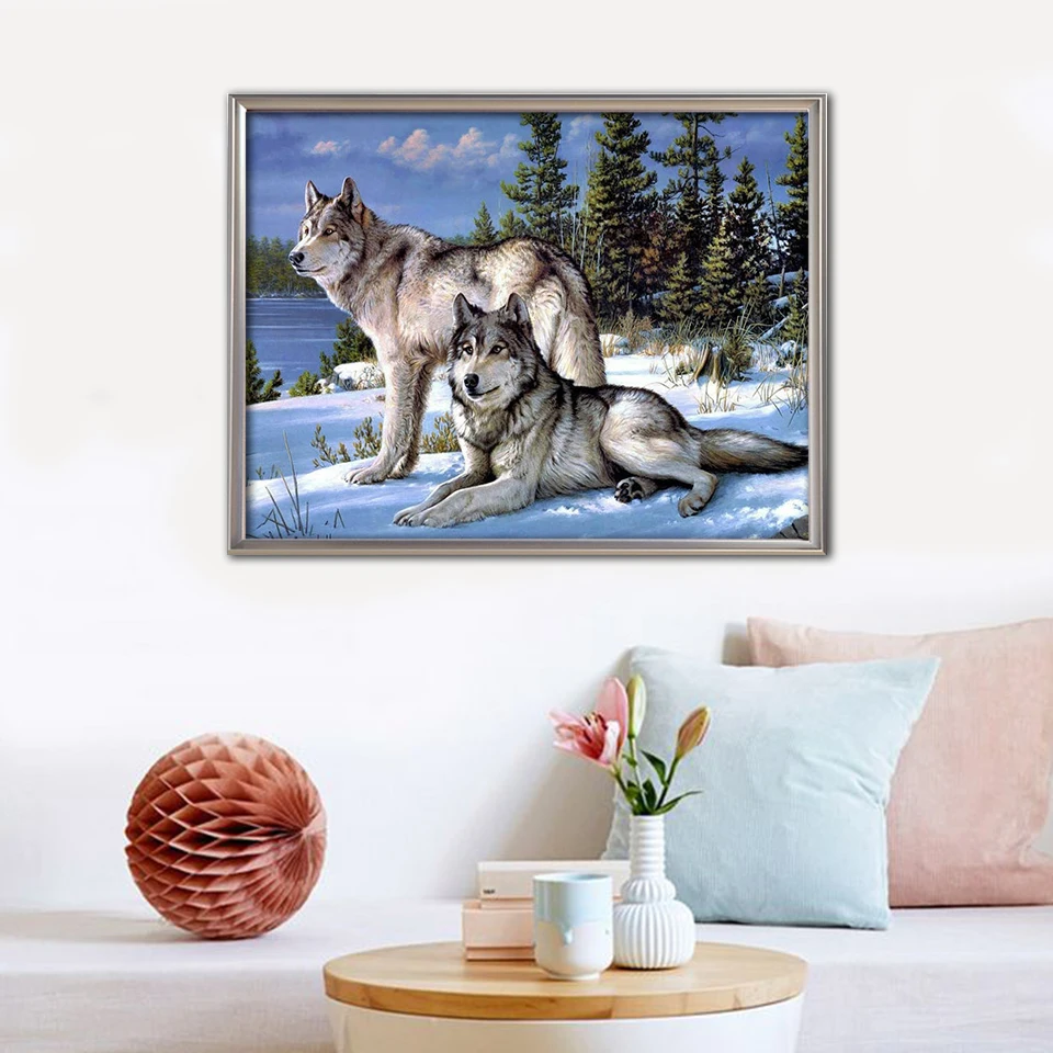 EverShine 5D DIY алмаз живопись полная квадрат животные волки картина из страз алмазная вышивка вышивка крестом декор для дома