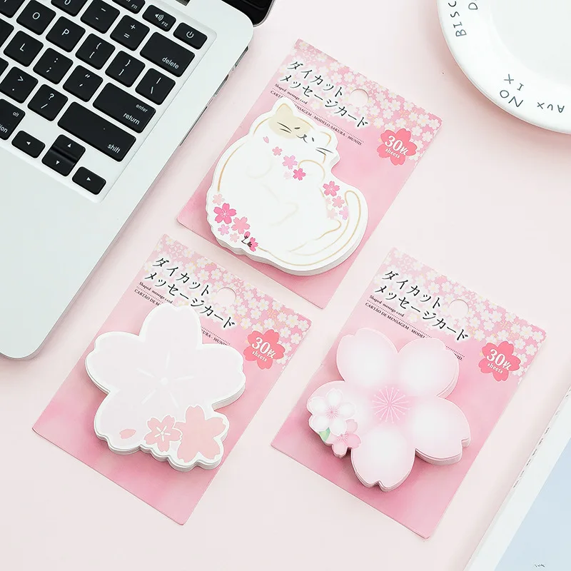 Креативная Милая вишневая серия бумага для заметок котов Kawaii блокнот наклейки