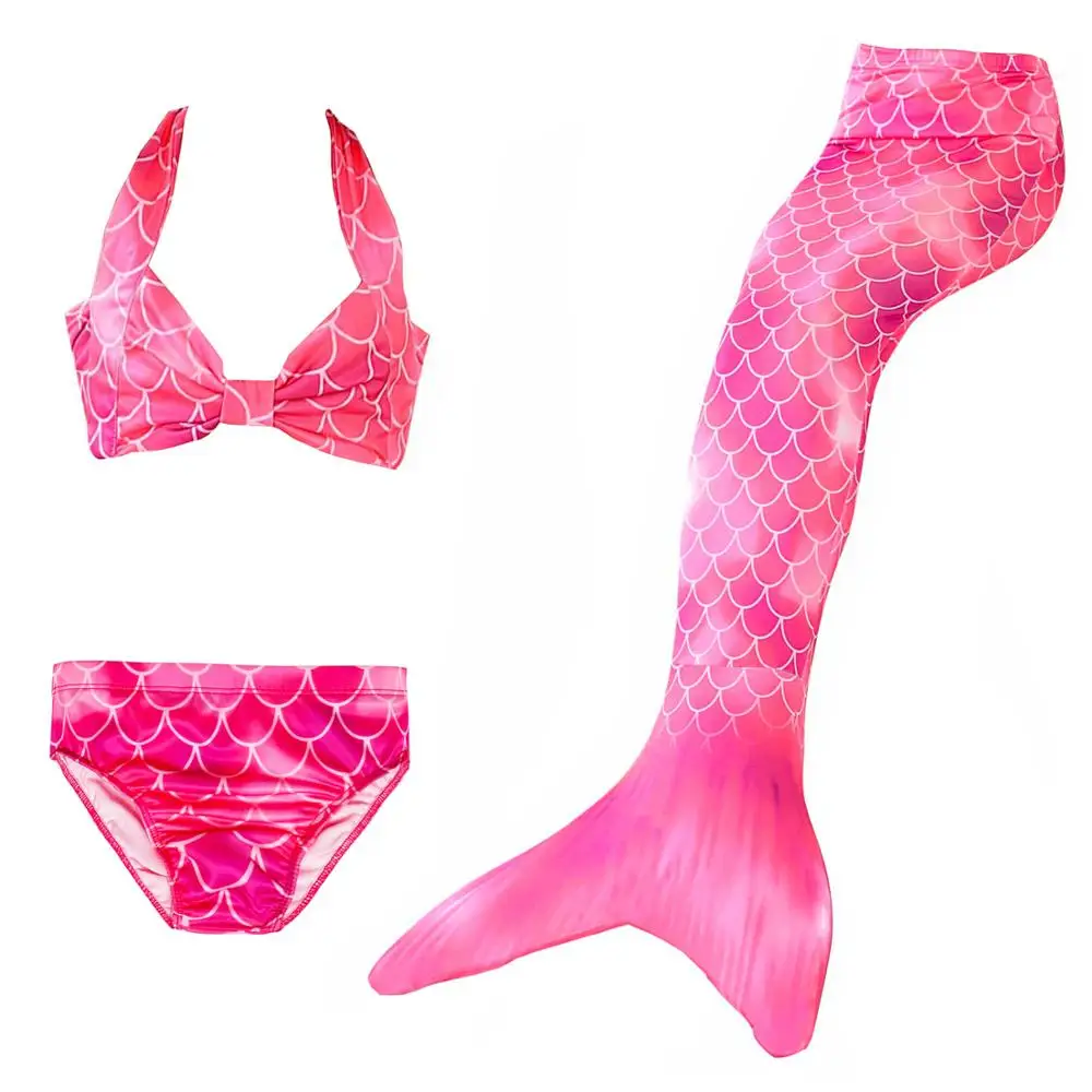 Детский купальный костюм русалки из 3 предметов; купальный костюм русалки; Костюм Русалки; одежда для купания; комплекты бикини для девочек - Цвет: DH98