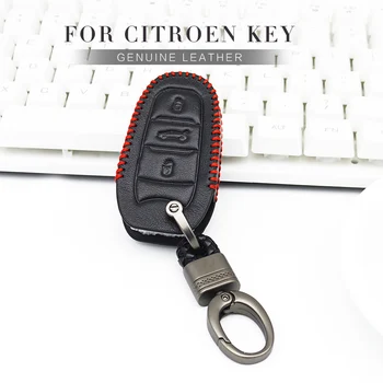 

Car Key Protection Shell Key Case Cover For Citroen C1 C5 C3 C4 Xsara Picasso Berlingo Ds3 Genuine Leather Key Ring Shell