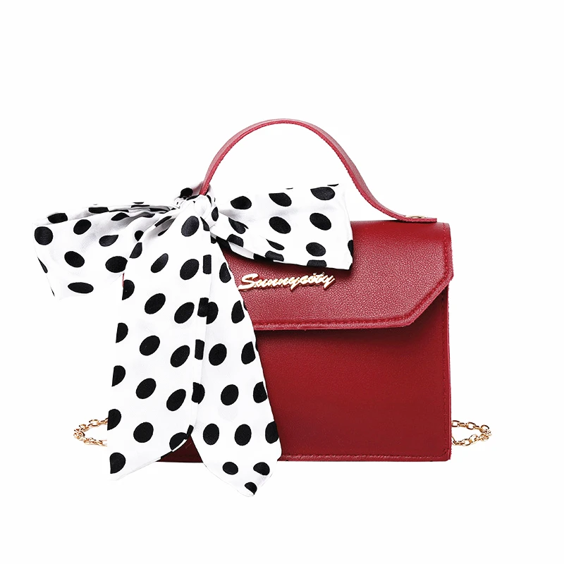 

Fashion Silk Scarf Shoulder Bag Chain Letter Casual Woman Bag Designer Handbag Quality 2019 Autumn and Winter New Crossbody Bag