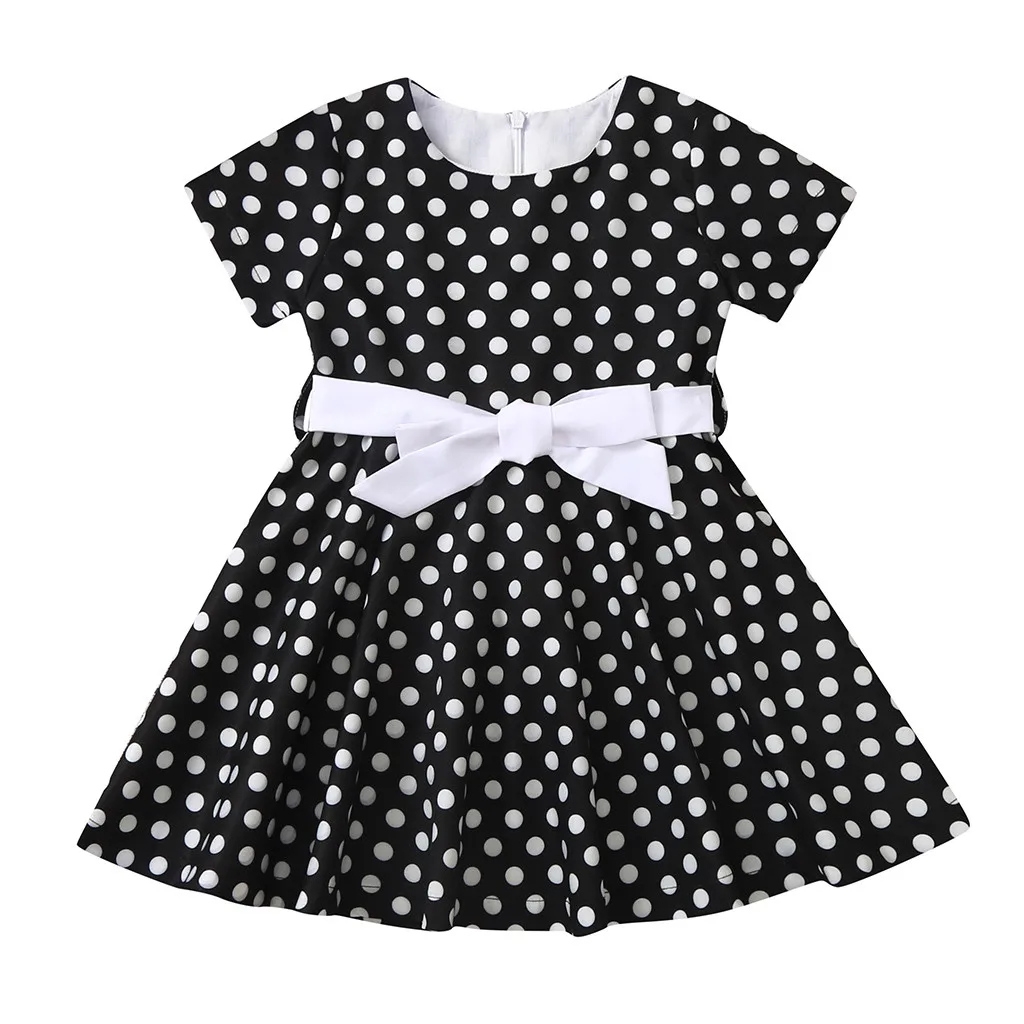 Платье для девочек Детские платья для девочек vestido infantil платье vestido robe fille roupas с коротким рукавом в горошек Z4