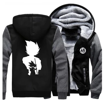 

Dragon Ball print hooded hoodies Men raglan young long-sleeved fleece sweatshirt 2019 autumn winter fashion cardigan coat jacket