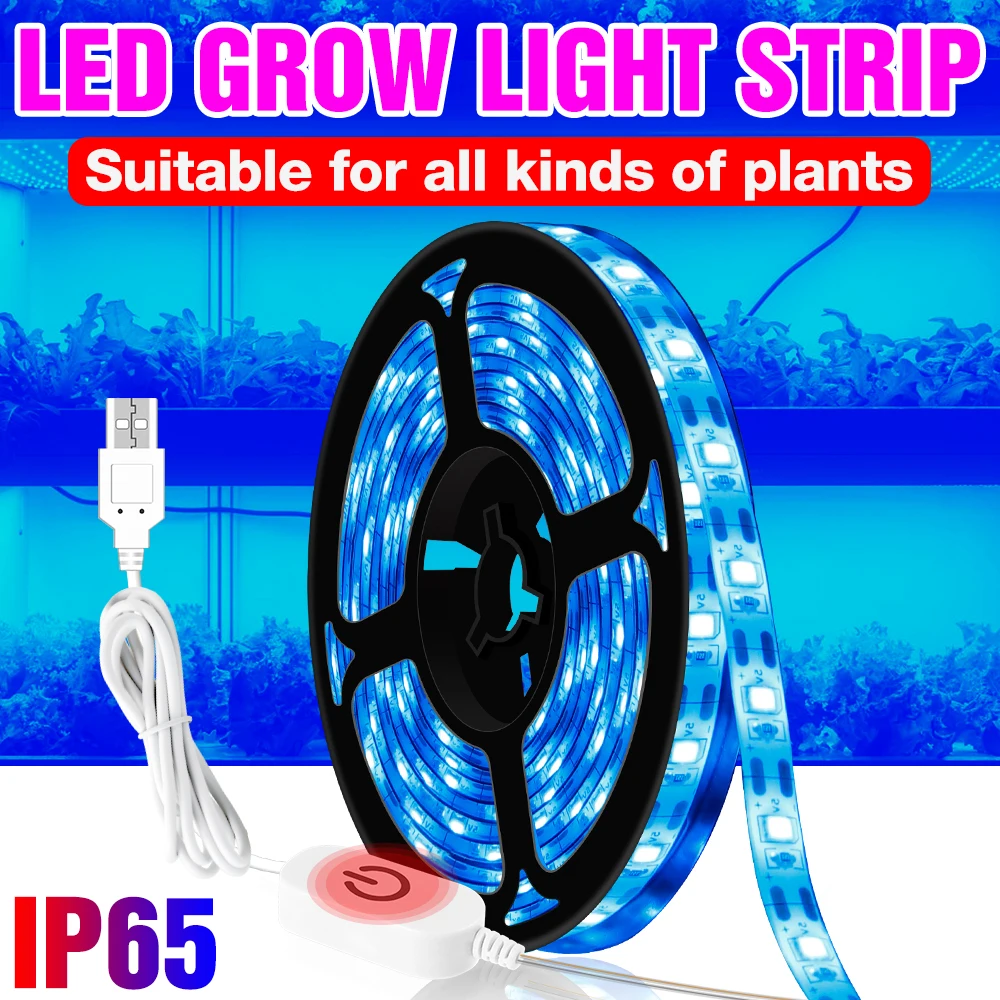 

3M LED Phyto Lamp Waterproof Plants Tape Ribbon Full Spectrum LED Growth Light USB Plant Growing Lighting Lamps For Greenhouse