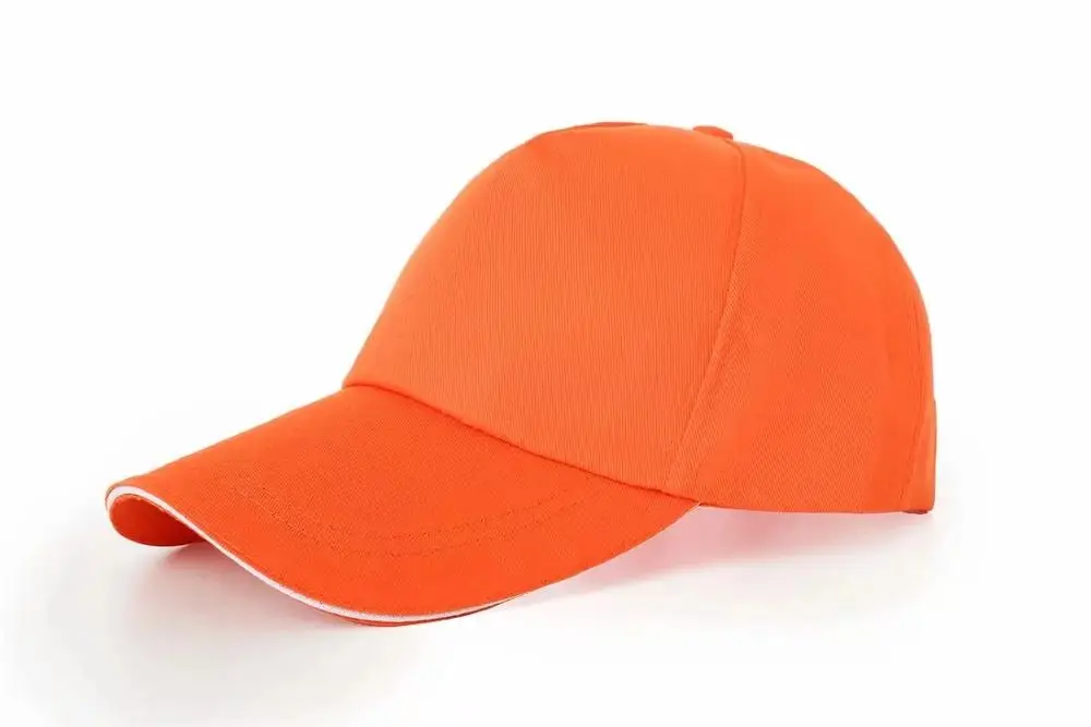 Оранжевый Мужская кепка Snapback в стиле хип-хоп, летние солнцезащитные кепки, хлопковая кепка, модная однотонная уличная Бейсболка унисекс, бейсболка с логотипом на заказ - Цвет: Оранжевый