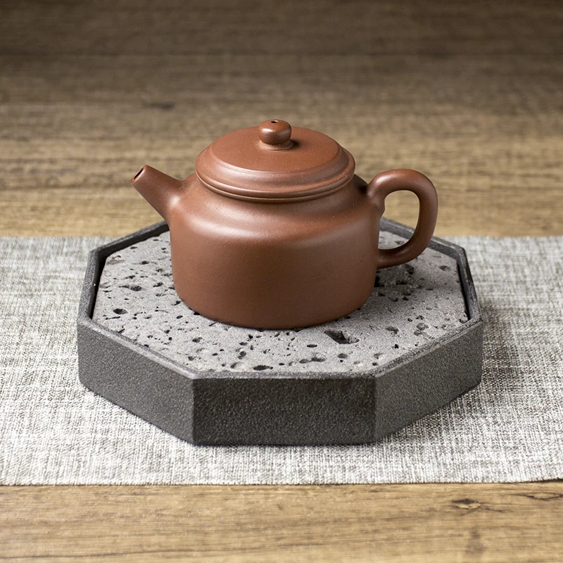 Premium Vulkanstein Achteckiges Teetablett mit Abtrennbarem Wasserspeicher Orientalisches Zen-Design für Zuhause und Büro Luxuriöses Geschenk für Teekultur-Liebhaber 15cm – Detail 9
