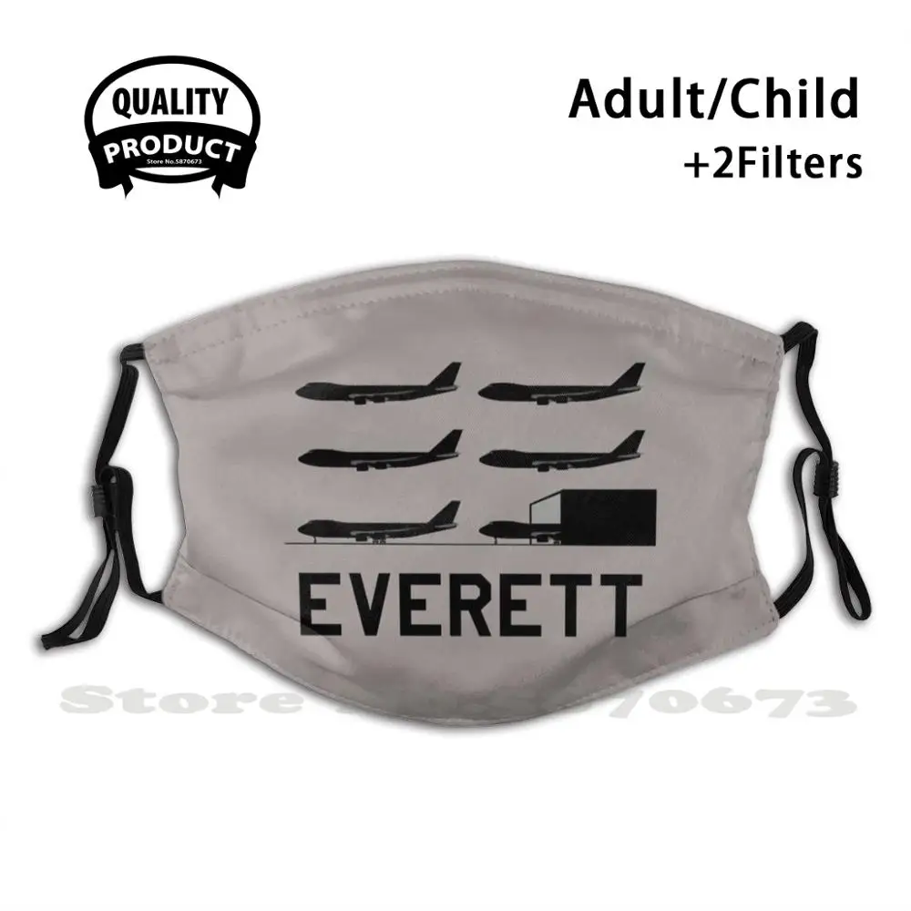 Boeing 747-8F At Everett Factory Anti Dust Filter Men Women Kids Girl Boy Teens Mouth Masks 747 Jumbo Jet | Аксессуары для одежды