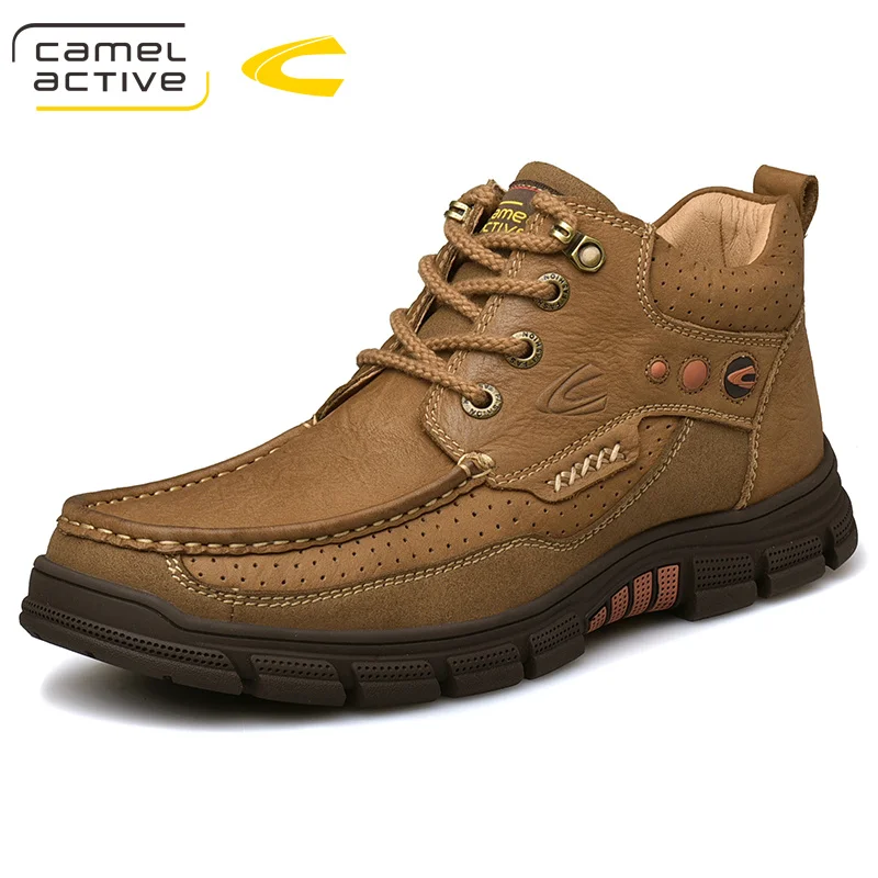 Camel Active New men boots Fashion first layer of leather men's boots, high-quality tooling boots man, botas hombre - Цвет: Коричневый