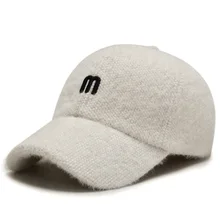 Плотная Женская бейсбольная кепка, модная вышивка, буквы м, шапки, теплая зимняя бейсболка, кепка для женщин, уличная Регулируемая Кепка для отдыха