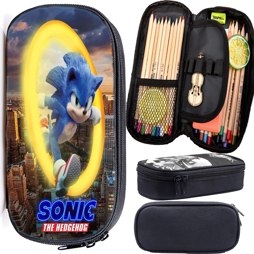 Новый чехол карандаш Sonic для мальчиков и девочек канцелярские сумки хранения