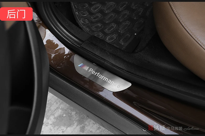 Автомобильный Стайлинг дверная Накладка на порог бар, накладка, отделана полосками пульт дистанционного управления для BMW 1 3 4 5 серии 3GT X1 X3 X4 X5 X6 F20 F30 F10 F25 F16 F15