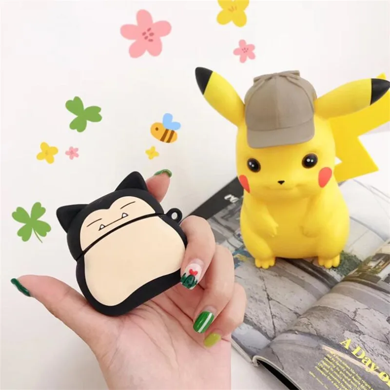 Покемон Snorlax Airpods Сумка косплей 3D значок Bluetooth гарнитура силикагель Защита