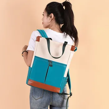 

Waterproof Nylon 15.6 Inch Laptop Backpack Women Large Capacity Hand Double Shoulder Bags Female Backpack Satchel Travel Bags
