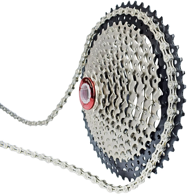 Excellent VG Sports 8 9 10 11 speed Bicycle chain silver bike chain half full hollow mountain road bike chains ultralight 116L gold 10s 3