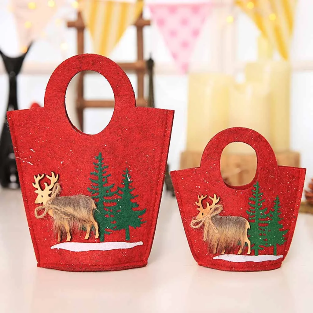 Christmas Hangbag Simple Korean Style Creative Cartoon New Christmas Gift Bag Candy Bag Christmas Decoration Package 30H