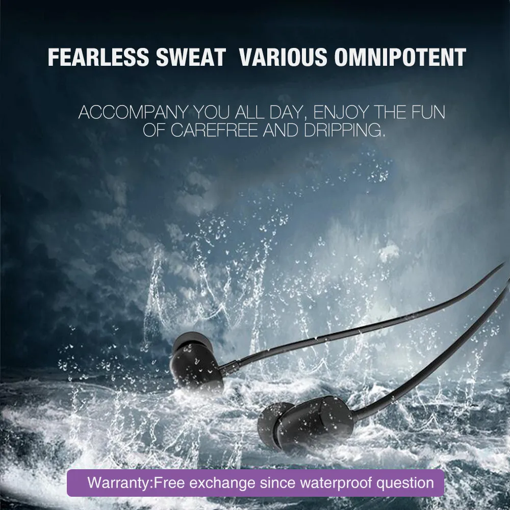 Sound great Bluetooth earphone, Force Wireless Neckband Headset Stereo Bass in-Ear Magnetic Earbuds for Workout